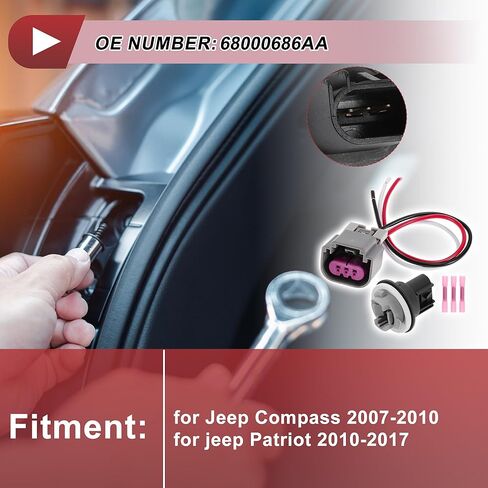 1 مجموعة مقبس إضاءة ركن السيارة الأسلاك ل جيب البوصلة 2007-2010 No.68000686AA بدوره مصباح إشارة لمبة ضفيرة موصل تسخير in Kuwait