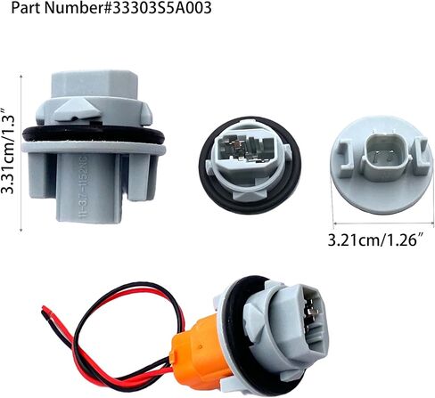 2 Sets Rear Turn Signal Light Socket and Wire Harness for Aging Rear Light Connectors Compatible with Honda Fit CR-V Odyssey Ridgeline Acura RDX TSX RL Replaces 33303S5A003 33303SAA003 in Kuwait