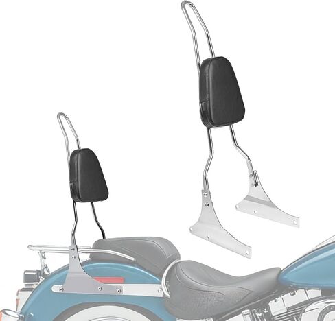 وسادة وسادة مسند الظهر الطويلة لراكبي الدراجات النارية من أجل Harley Davidson Heritage Softail Custom FXSTC Classic FLSTC Springer FLSTS Fat Boy EFI FLSTF (كروم) in Kuwait