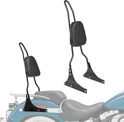 وسادة وسادة مسند الظهر الطويلة لراكبي الدراجات النارية من أجل Harley Davidson Heritage Softail Custom FXSTC Classic FLSTC Springer FLSTS Fat Boy EFI FLSTF (كروم) in Kuwait