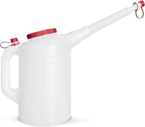 PAK Premium 6 Quart Measuring and Dispensing Jug, Flexible 10.5" Spout, Made in USA in Kuwait