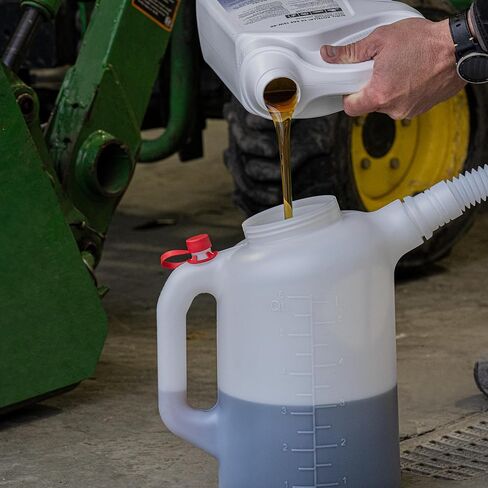 PAK Premium 6 Quart Measuring and Dispensing Jug, Flexible 10.5" Spout, Made in USA in Kuwait