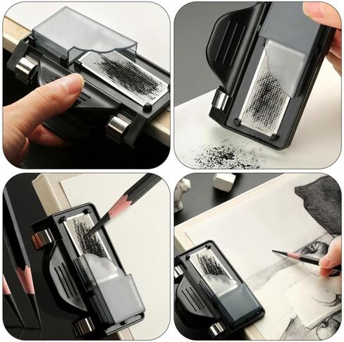 SHERCHPRY Drawing Pencil Sharpener Multifunctional Sketch and Charcoal Pencil Grinding Tool for Students Artists Portable Compact Stationery Supply in Kuwait