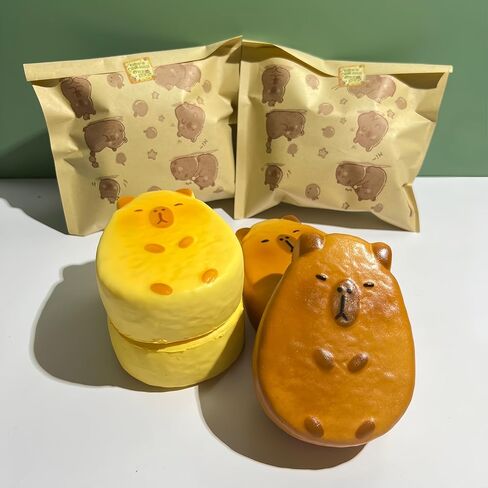 Capybara Slow Rising Squishy, Cute Stress Relief Squeeze Toy for Relaxation, Cute Squishies Sensory Squeeze Toy, Super Soft Hand Squeeze Stress Ball for Desk Decor or Gift (Dark Brown) in Saudi Arabia