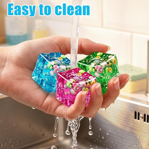 3PCS Ice Cube Squishy, Soft Sensory Fidget Stress Relief Set, Slow Rise Squeeze Cube, Anxiety Relief Squeeze Fidget for Office Desk, Calming Gadget for Anxiety ADHD in Saudi Arabia