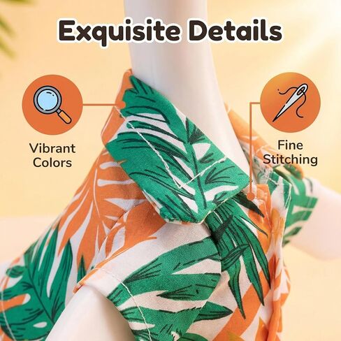 7-Inch Desk Goose Outfit - Palm Print Shirt Hawaiian Style Desk Goose Costumes, Summer Vacation Clothes for Magnetic Desktop Goose Statue, Home Office Table Decor Holiday Party Photo Prop Accessories in Saudi Arabia