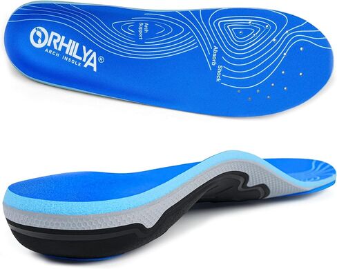 ORHILYA 240 رطل + نعل داخلي لتخفيف آلام التهاب اللفافة الأخمصية للرجال، دعم قوس القدم، إدراج تقويم العظام للرجال والنساء، أحذية مريحة لآلام الكعب وأقدام مسطحة للعمل، نعل داخلي واقف طوال اليوم، مقاس 12، 305 مم in Saudi Arabia