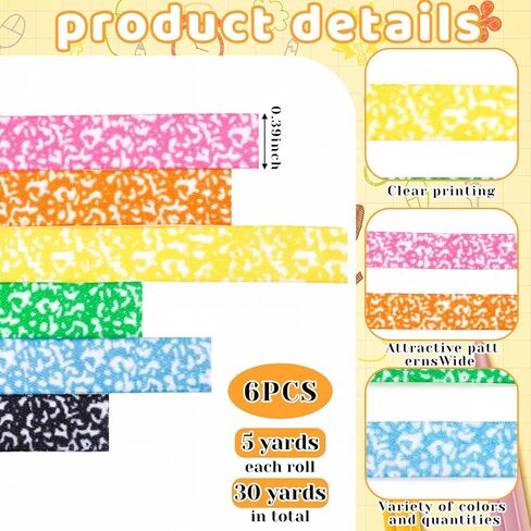 Gilprop 30 Yards Back to School Ribbon Set School Teacher Ribbon for Crafts - 6 Colors, 0.39 Inch/ 1 cm Width, Use for Gift Wrapping, Crafts, Hair Bows, and Party Decorations in Saudi Arabia