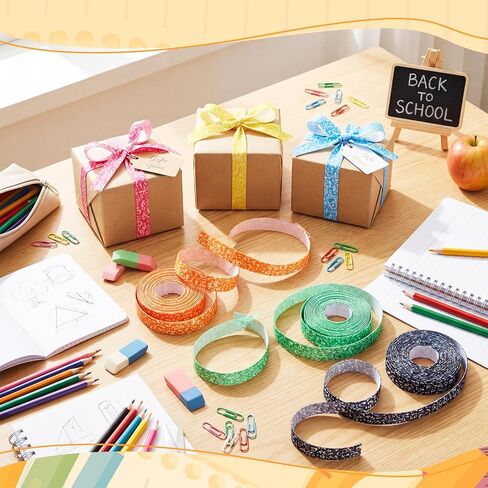 Gilprop 30 Yards Back to School Ribbon Set School Teacher Ribbon for Crafts - 6 Colors, 0.39 Inch/ 1 cm Width, Use for Gift Wrapping, Crafts, Hair Bows, and Party Decorations in Saudi Arabia