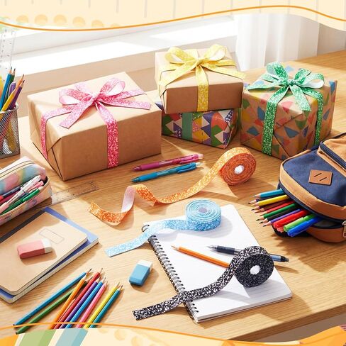Gilprop 30 Yards Back to School Ribbon Set School Teacher Ribbon for Crafts - 6 Colors, 0.39 Inch/ 1 cm Width, Use for Gift Wrapping, Crafts, Hair Bows, and Party Decorations in Saudi Arabia