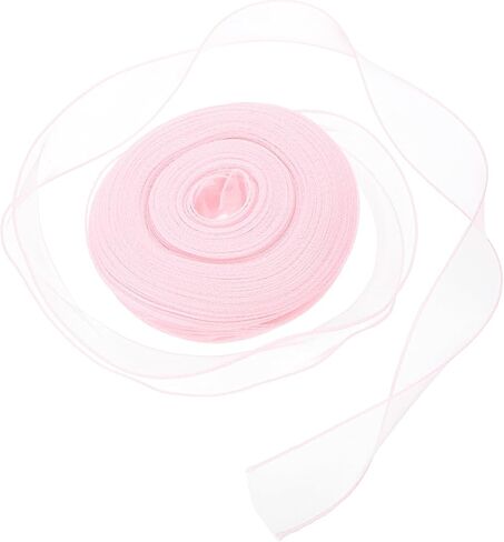 Iridescent Organza Ribbon (1-1/2" x 49 Yards, Bright Pink) Shimmer Fishtail Fabric Ribbons - Sparkly Practical, for Wedding Party Cake Flower DIY Decorations in Saudi Arabia