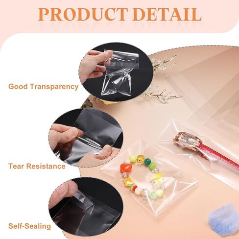 uxcell 200Pcs Self-Sealing Cello Bags, 2x7 Inch Long Clear Flap Resealable Poly Bags, OPP Adhesive Treat Bag 2 Mil for Bread Pretzel, Gift Packaging, Tableware, Necklaces Crafts in Kuwait
