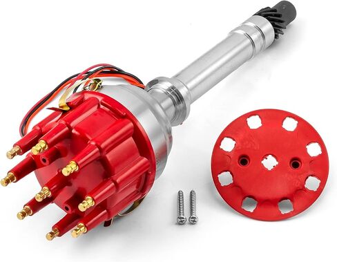Speedmaster PCE376.1218.01 Compatible with Chevy SBC 350 BBC 454 8020 Series Pro Billet Ready to Run Distributor [Red] in Kuwait