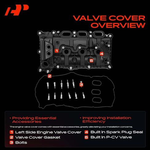 A-Premium Left Bank Engine Valve Cover with Valve Cover Gasket & Bolts Compatible with Ford F-150 2017-2020, Expedition 2018-2022 & Lincoln Navigator 2018-2023, V6 3.5L, Turbocharged in Kuwait