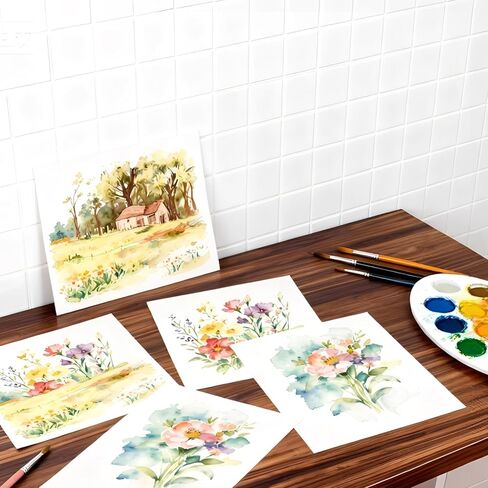 FVIEXE 300 Sheets 5x7 Watercolor Paper, 140lb/300gsm Cold Press Water Color Paper Bulk Textured Cotton Drawing Paper, Art Supplies for Artist, Watercolors, Acrylic Painting in Kuwait