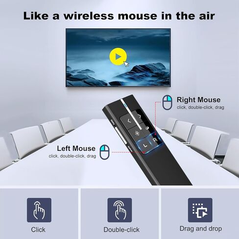 NORWII N29 Wireless Presenter with 300 FT Long Range, 2.4GHz Presentation Clicker for Presentation Remote Powerpoint Clicker Slide Advancer Supports Hyperlink/Volume/Mac/Key-Customized in Saudi Arabia