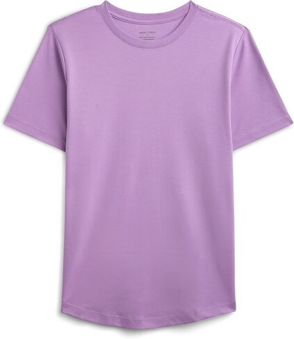 MON CHOU Women’s 100% Organic Peruvian Pima Cotton Crew Neck T-Shirt Relaxed Fit Short Sleeve Curved Hem Everyday Loungewear in Saudi Arabia