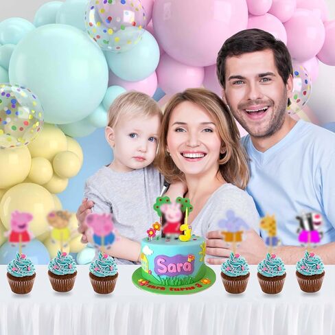 Pepa Pig Cupcake Topper Decorations – Cartoon-Themed Party Cake Picks Featuring Pepa, Family & Friends – Fun Supplies for Birthdays, Celebrations & Collectors in Kuwait