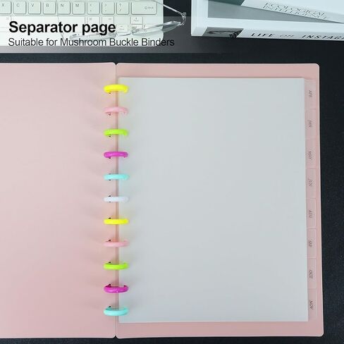 8-Tab Discbound Dividers, 8.5x11 Letter Size Transparent PP Plastic Index Tabs, 11-Hole Punched Compatible with TUL, ARC & Big Happy Planner, Clear Divider for Office Project & School Organization in Kuwait