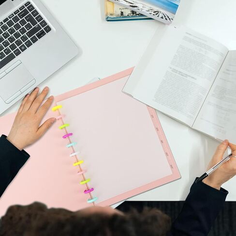 8-Tab Discbound Dividers, 8.5x11 Letter Size Transparent PP Plastic Index Tabs, 11-Hole Punched Compatible with TUL, ARC & Big Happy Planner, Clear Divider for Office Project & School Organization in Kuwait