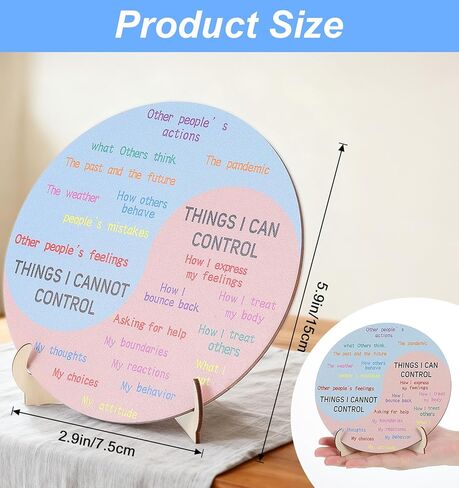 Feeling Wheel, 1PCS 6-Inch Double-Sided Emotion Wheel with Stand, Office Desk Decor, Therapist Gift for Counselor Social Worker Home Office in Kuwait