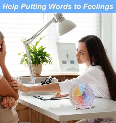 Feeling Wheel, 1PCS 6-Inch Double-Sided Emotion Wheel with Stand, Office Desk Decor, Therapist Gift for Counselor Social Worker Home Office in Kuwait