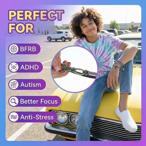 4 PCS Fidget Zipper Bracelets 7.09 Inch Wearable Zipper Fidget Bracelet for Autism ADHD Anxiety Stress Relief Hand Sensory Tools Friendship Accessory for Adults Birthday Party Favors in Kuwait