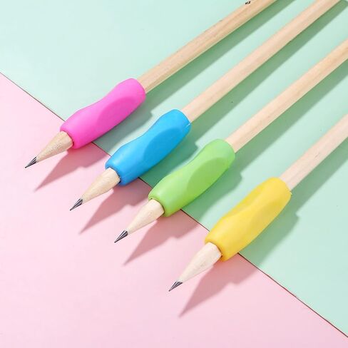 10Pcs Pen Grips Set, Multicolor Silicone Pencil Grips for Kids Adults Handwriting, Flexable Soft Comfortable Pencil Grippers, Pen Cushion Grip Writing Aid Corrective Finger Tool for Students in Kuwait