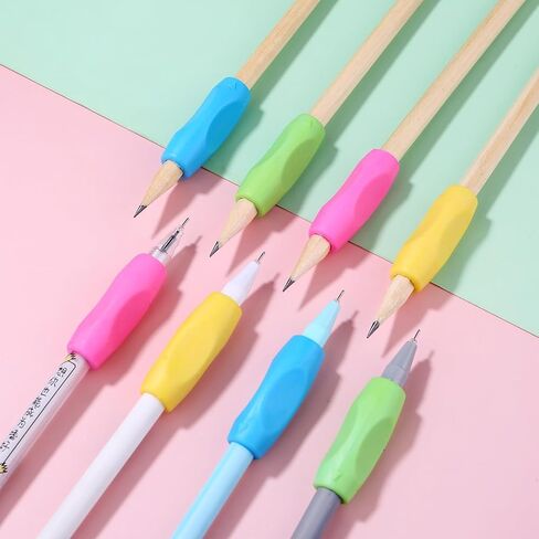 10Pcs Pen Grips Set, Multicolor Silicone Pencil Grips for Kids Adults Handwriting, Flexable Soft Comfortable Pencil Grippers, Pen Cushion Grip Writing Aid Corrective Finger Tool for Students in Kuwait