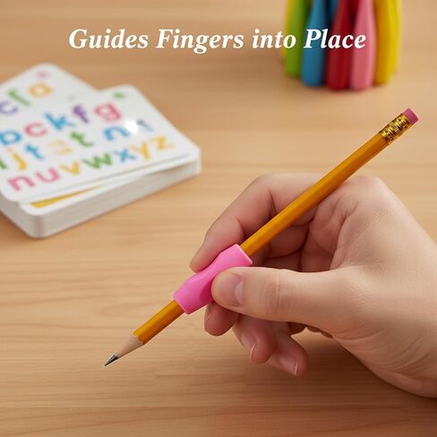 10Pcs Pen Grips Set, Multicolor Silicone Pencil Grips for Kids Adults Handwriting, Flexable Soft Comfortable Pencil Grippers, Pen Cushion Grip Writing Aid Corrective Finger Tool for Students in Kuwait