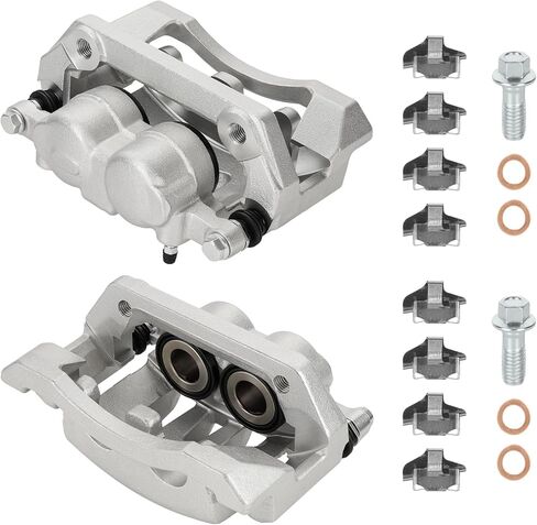 مجموعة فرجار فرامل القرص الخلفي مع دعامة لـ 2008-2012 Ford F-250 Super Duty، 2008-2012 Ford F-350 Super Duty (SRW)، استبدال 18-B5076 18-B5077 in Kuwait