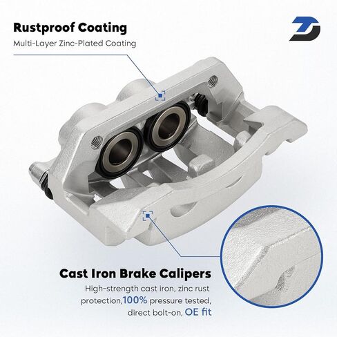 مجموعة فرجار فرامل القرص الخلفي مع دعامة لـ 2008-2012 Ford F-250 Super Duty، 2008-2012 Ford F-350 Super Duty (SRW)، استبدال 18-B5076 18-B5077 in Kuwait