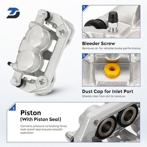 مجموعة فرجار فرامل القرص الخلفي مع دعامة لـ 2008-2012 Ford F-250 Super Duty، 2008-2012 Ford F-350 Super Duty (SRW)، استبدال 18-B5076 18-B5077 in Kuwait