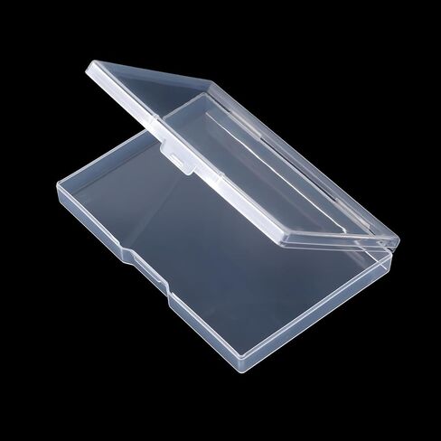 4 pcs Small Plastic Box, Clear Mini Storage Containers with Hinged Lid 4.9" x 3.3" x 0.7" Plastic Rectangle Organizer Case for Cards, Sticker, Crafts, Beads Jewelry, Screws, Drills, Batteries in Kuwait