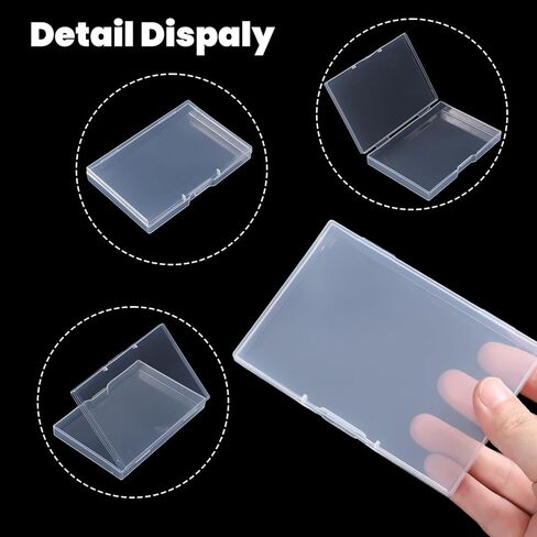 4 pcs Small Plastic Box, Clear Mini Storage Containers with Hinged Lid 4.9" x 3.3" x 0.7" Plastic Rectangle Organizer Case for Cards, Sticker, Crafts, Beads Jewelry, Screws, Drills, Batteries in Kuwait