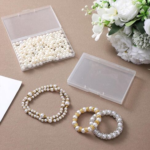 4 pcs Small Plastic Box, Clear Mini Storage Containers with Hinged Lid 4.9" x 3.3" x 0.7" Plastic Rectangle Organizer Case for Cards, Sticker, Crafts, Beads Jewelry, Screws, Drills, Batteries in Kuwait