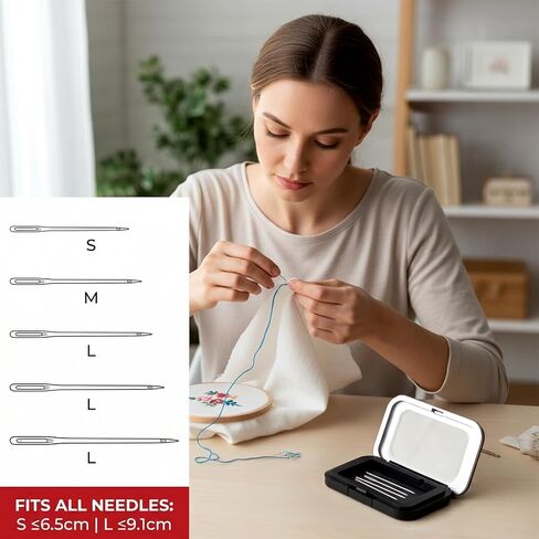Magnetic Needle Holder Case with Clear Acrylic Lid Portable Needle Keeper Knitting Pin Storage Box Container Sewing Pin Storage Case Organizer for Quilting Crafts Supplies Paper Clip Cross Stitch in Saudi Arabia