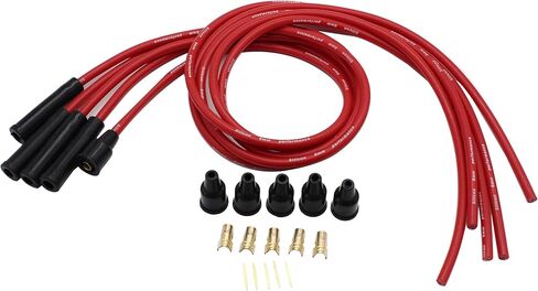 Universal Red 8mm High Performance Silicone Sparkplug Leads HT Leads Fits for 4 Cylinder Classic Cars in Saudi Arabia