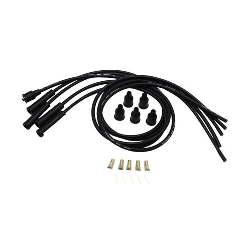 8mm Spark Plug Cables Black Ignition Cable HT Leads Compatible for 4 Cylinder Classic Cars Accessories Premium Durable Easy to Install in Saudi Arabia