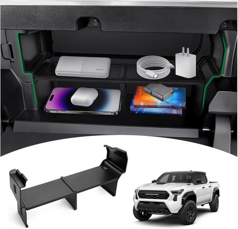 Karltys Car Organization for Small Items, Detachable Glove Box Organizer, Center Console Glove Box Divider for Toyota Tacoma 2024 2025 2026 Interior Accessories in Kuwait