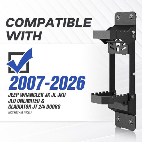 YZONA مفصلات قدم معدنية قابلة للطي، متوافقة مع 2007-2026 Jeep Wrangler JK JL JKU JLU Unlimited & Gladiator JT 2/4 أبواب، ملحقات خطوة القدم in Kuwait