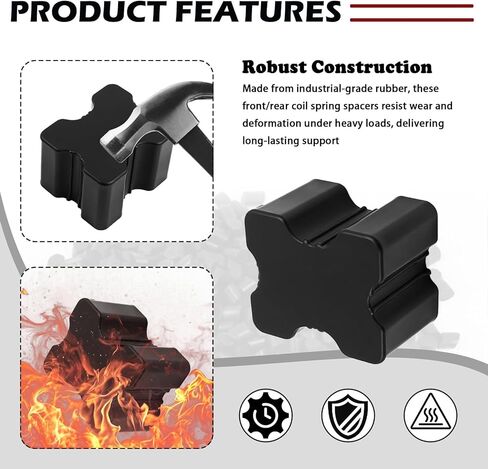 4PCS Rubber Coil Spring Spacers for Cars,Heavy Duty Car Coil Spring Booster Lift 1" to 1.5" Pitch for Shock Cushioning,Essential Front/Rear Springs Coils Spacer Car Accessories in Kuwait