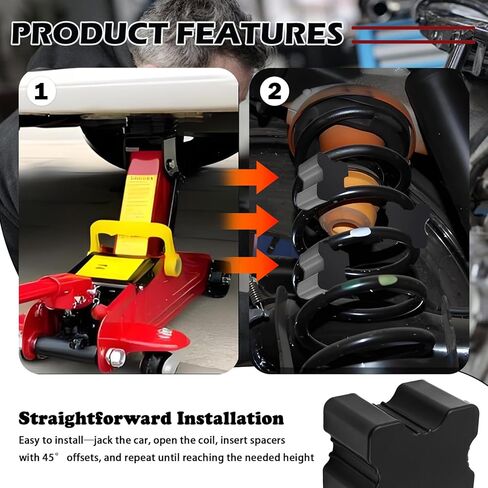 4PCS Rubber Coil Spring Spacers for Cars,Heavy Duty Car Coil Spring Booster Lift 1" to 1.5" Pitch for Shock Cushioning,Essential Front/Rear Springs Coils Spacer Car Accessories in Kuwait