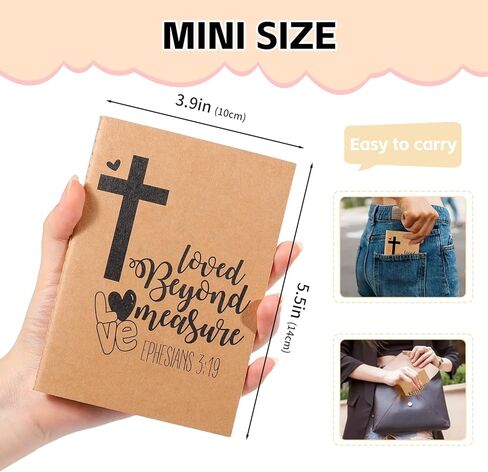 24 Pack Bible Verse Mini Notebooks for Kids Party Favors, A6 Small Notebooks for Church Groups, Notebook Bulk for Sunday School Prizes Bag Stuffer, Little Journals for Kids in Saudi Arabia