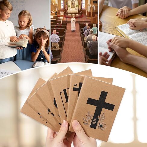 24 Pack Bible Verse Mini Notebooks for Kids Party Favors, A6 Small Notebooks for Church Groups, Notebook Bulk for Sunday School Prizes Bag Stuffer, Little Journals for Kids in Saudi Arabia