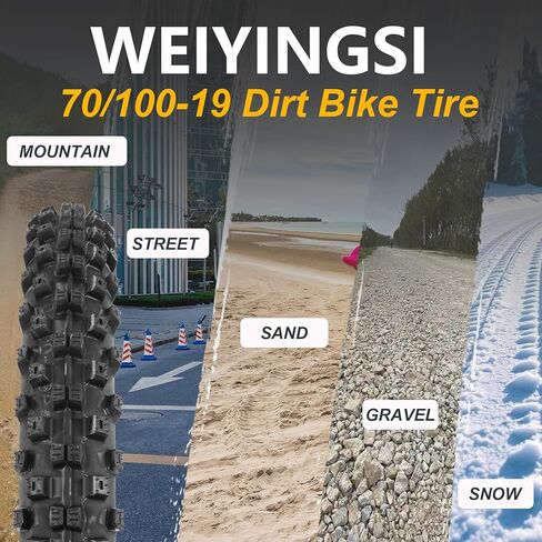 70/100-19 Electric Dirt Bike Tire with 2.75/3.00-19 Tube for Surron Light Bee X Sur Ron LBX L1E Segway X260 CRF150 XR150 XR100 TTR125 Dirt Pit Bike Motorcycle - Off-Road - 4PR 42M TT in Kuwait