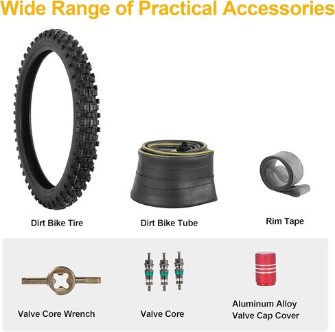 70/100-19 Electric Dirt Bike Tire with 2.75/3.00-19 Tube for Surron Light Bee X Sur Ron LBX L1E Segway X260 CRF150 XR150 XR100 TTR125 Dirt Pit Bike Motorcycle - Off-Road - 4PR 42M TT in Kuwait