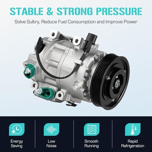 AC Compressor with Clutch Fit for 2011-2013 Kia Sorento 3.5L, 2013-2018 Hyundai Santa Fe 3.3L, 2013-2019 Hyundai Santa Fe XL 3.3L, 2014-2015 Kia Sorento 3.3, CO 11349C, Air Condition automotive in Kuwait