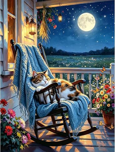 YCZO 5D Cat Diamond Painting Kits for Adults Beginners, Full Drill Round Diamond Art Kit for Home Wall Decor, DIY Diamond Art for Stress Relief, Craft Gifts for Women-11.8 "x15.8 in Kuwait