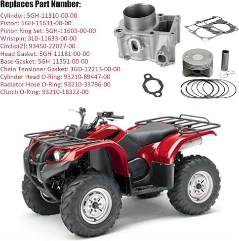 84.5MM Cylinder Piston Gasket Top End Kit Set Compatible with Yamaha Kodiak 400 Grizzly 400 Big Bear 400 YFM400 in Kuwait